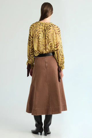 Cara Cara Aisha Skirt, Taupe Denim