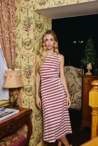 Love the Label Astrid Sleeveless Dress, Red Multi Knit Stripe