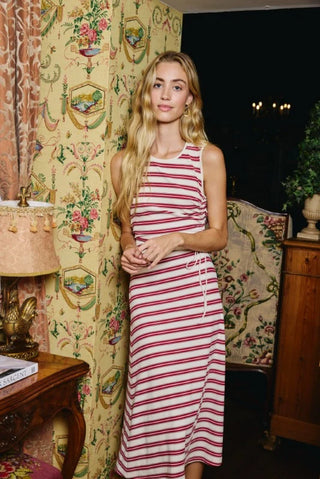 Love the Label Astrid Sleeveless Dress, Red Multi Knit Stripe