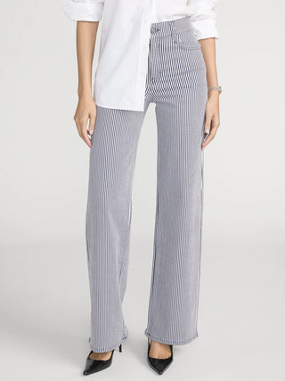 Frame Le Slim Palazzo, Navy Stripe