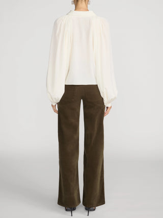 Frame LE Slim Palazzo Modernist Pocket Corduroy, Rich Military