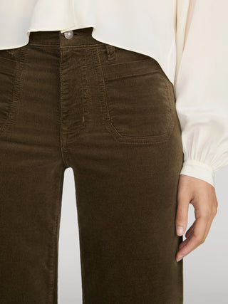 Frame LE Slim Palazzo Modernist Pocket Corduroy, Rich Military