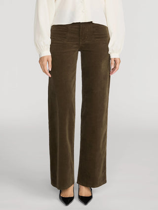 Frame LE Slim Palazzo Modernist Pocket Corduroy, Rich Military