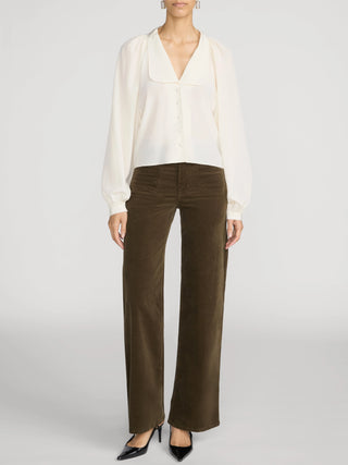 Frame LE Slim Palazzo Modernist Pocket Corduroy, Rich Military