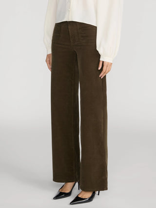 Frame LE Slim Palazzo Modernist Pocket Corduroy, Rich Military