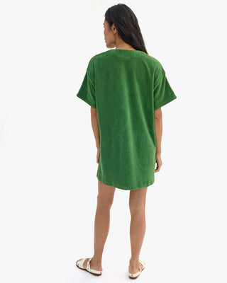 Clare V. La Plage Terry Cloth Dress, Basil