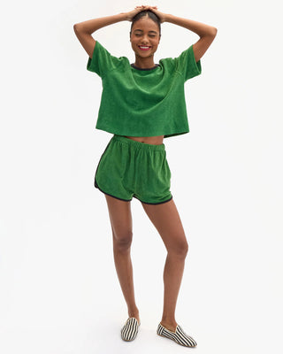 Clare V. La Plage Terry Cloth Tee, Basil
