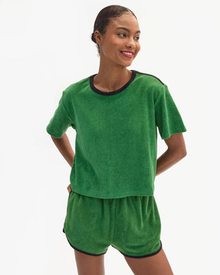 Clare V. La Plage Terry Cloth Tee, Basil