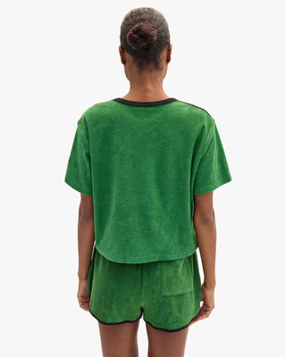 Clare V. La Plage Terry Cloth Tee, Basil