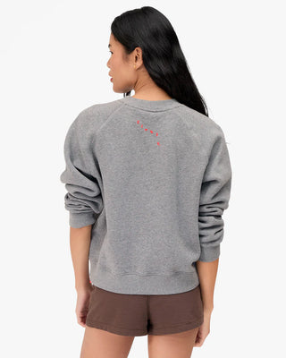 Clare V. Le Court Petit Chenille Anchor Sweatshirt, Grey Melange
