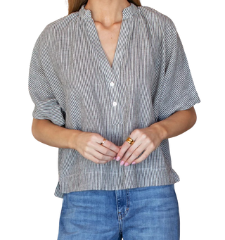 Love Tomas Artist Buttondown, Charcoal Stripe