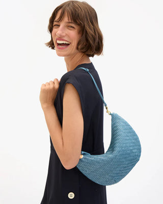 Clare V. Lune Woven Zig Zag Bag, Desert Blue