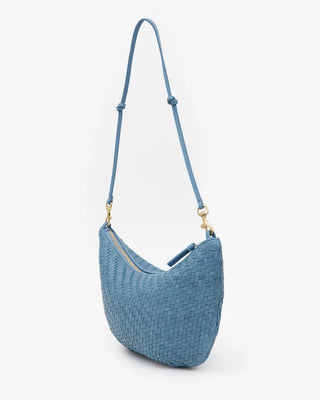 Clare V. Lune Woven Zig Zag Bag, Desert Blue
