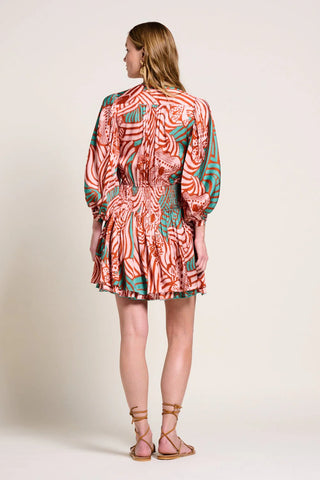 Poupette St. Barth Mini Dress Colleen VS, Brick Japonism