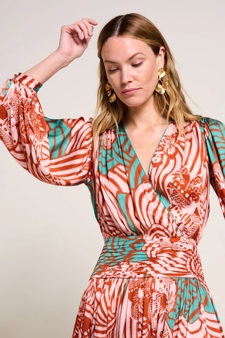 Poupette St. Barth Mini Dress Colleen VS, Brick Japonism