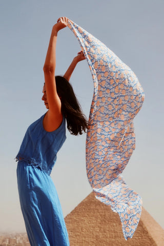 Mirth Parma Skirt, Egyptian Blue Lotus Eyelet