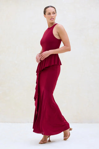 Misa Helma Dress, Burgundy