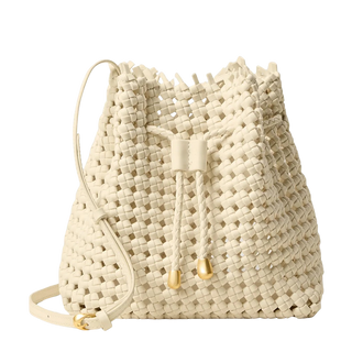 Naghedi Mallorca Medium Bucket Open Weave Tote, Salt