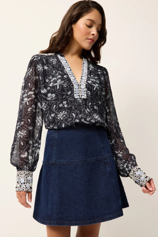 Marie Oliver Crawford Skirt, Dark Wash