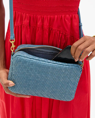 Clare V. Marisol Woven Zig Zag Bag, Desert Blue