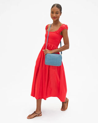 Clare V. Marisol Woven Zig Zag Bag, Desert Blue