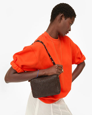 Clare V. Midi Sac Rattan Bag, Chocolate