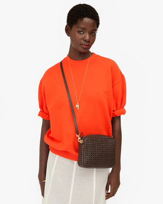 Clare V. Midi Sac Rattan Bag, Chocolate