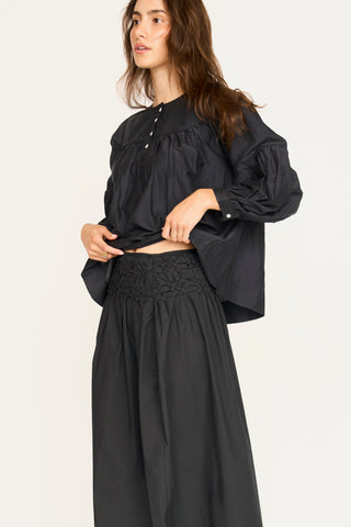 Mirth Whitby Smocked Skirt, Black