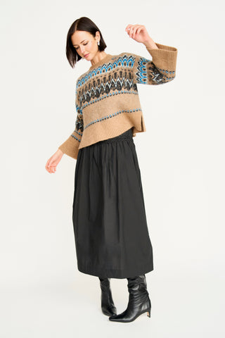 Mirth Whitby Smocked Skirt, Black