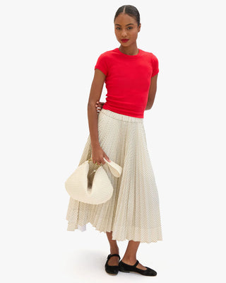Clare V. Moyen Messenger, Cream Woven Checker