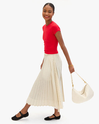 Clare V. Moyen Messenger, Cream Woven Checker