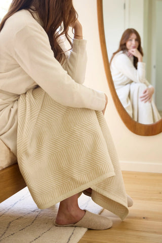 ChappyWrap Blanket, Harborview Herringbone Cream