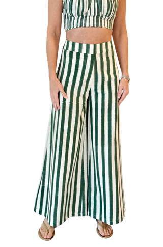 Emporio Sirenuse Adele Ikat Stripes, Sage Green