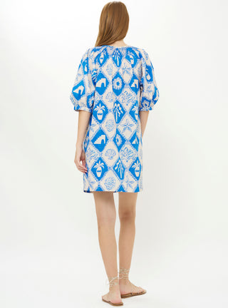 Oliphant Embroidered Button Mini, Asterias Blue