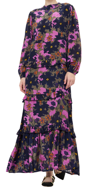 Oliphant Mock Neck Maxi, Suzani Navy