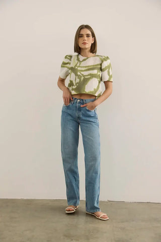Hunter Bell Olivia Top, Seabreeze Ikat Green