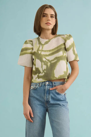 Hunter Bell Olivia Top, Seabreeze Ikat Green