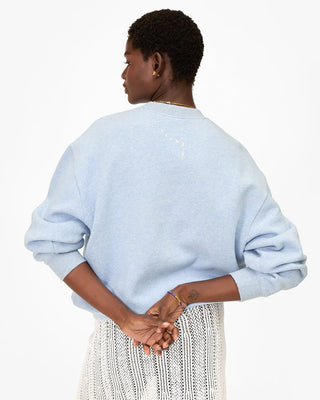 Clare V. Oversized Liberez Les Sardines Sweatshirt, Heather Blue