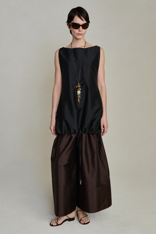 Chan Luu Techno Taffeta Shift Shirt, Black