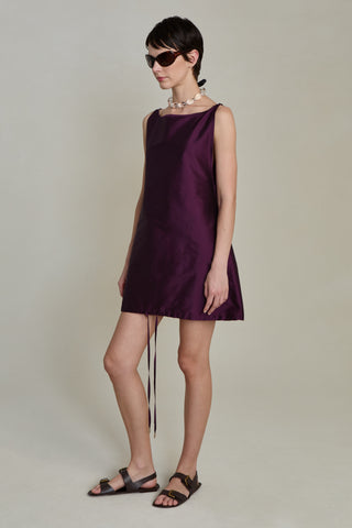 Chan Luu Techno Taffeta Shift Shirt, Purple