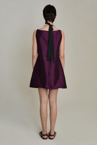 Chan Luu Techno Taffeta Shift Shirt, Purple