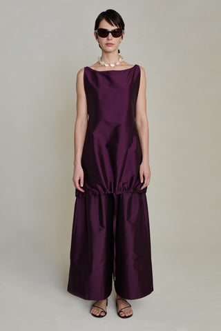 Chan Luu Techno Taffeta Shift Shirt, Purple