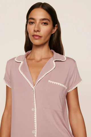 Eberjey Frida Shortie PJ Set, Woodrose Ivory