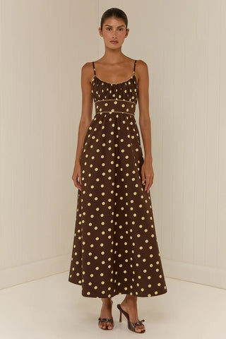 Palm Noosa Bambi Dress, Giallo Pois