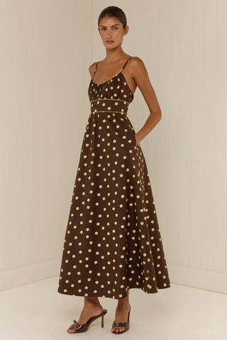 Palm Noosa Bambi Dress, Giallo Pois