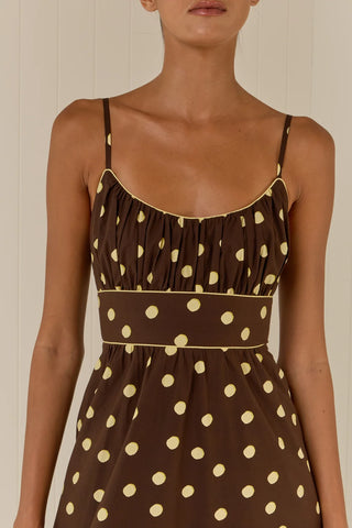 Palm Noosa Bambi Dress, Giallo Pois