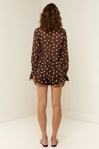 Palm Noosa Harlow Shirt, Giallo Pois