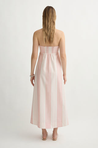Posse Rosie Strapless Dress, Pink Stripe