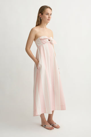 Posse Rosie Strapless Dress, Pink Stripe