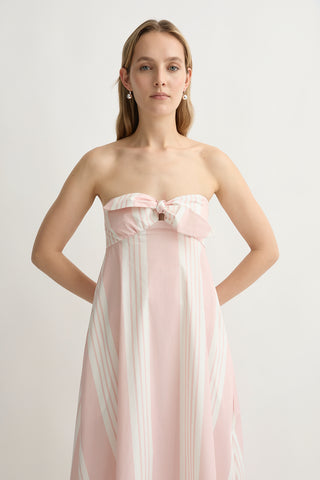 Posse Rosie Strapless Dress, Pink Stripe